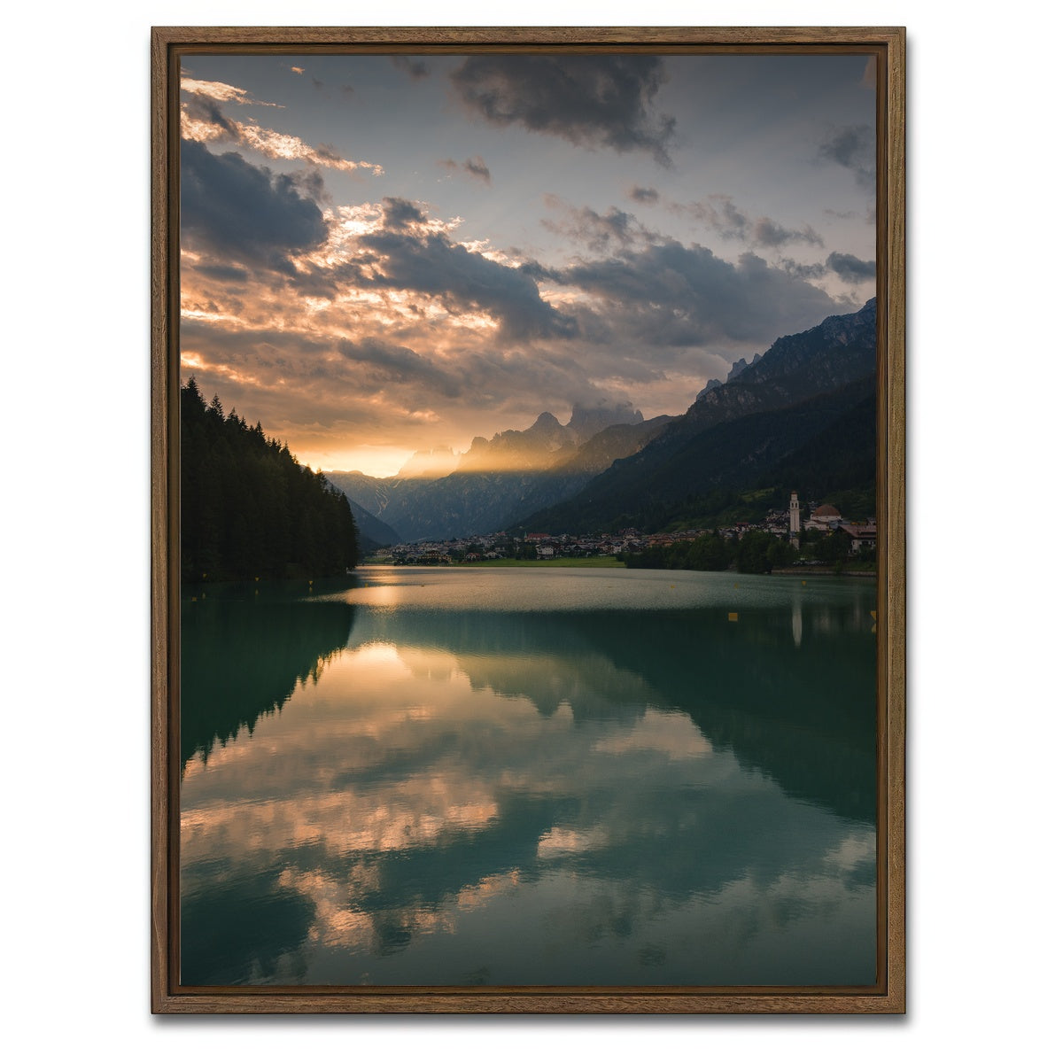 AUTO-MOCKUP WHITE | Lake Auronzo | 1 Piece | Walnut Framed Canvas | group=3x4