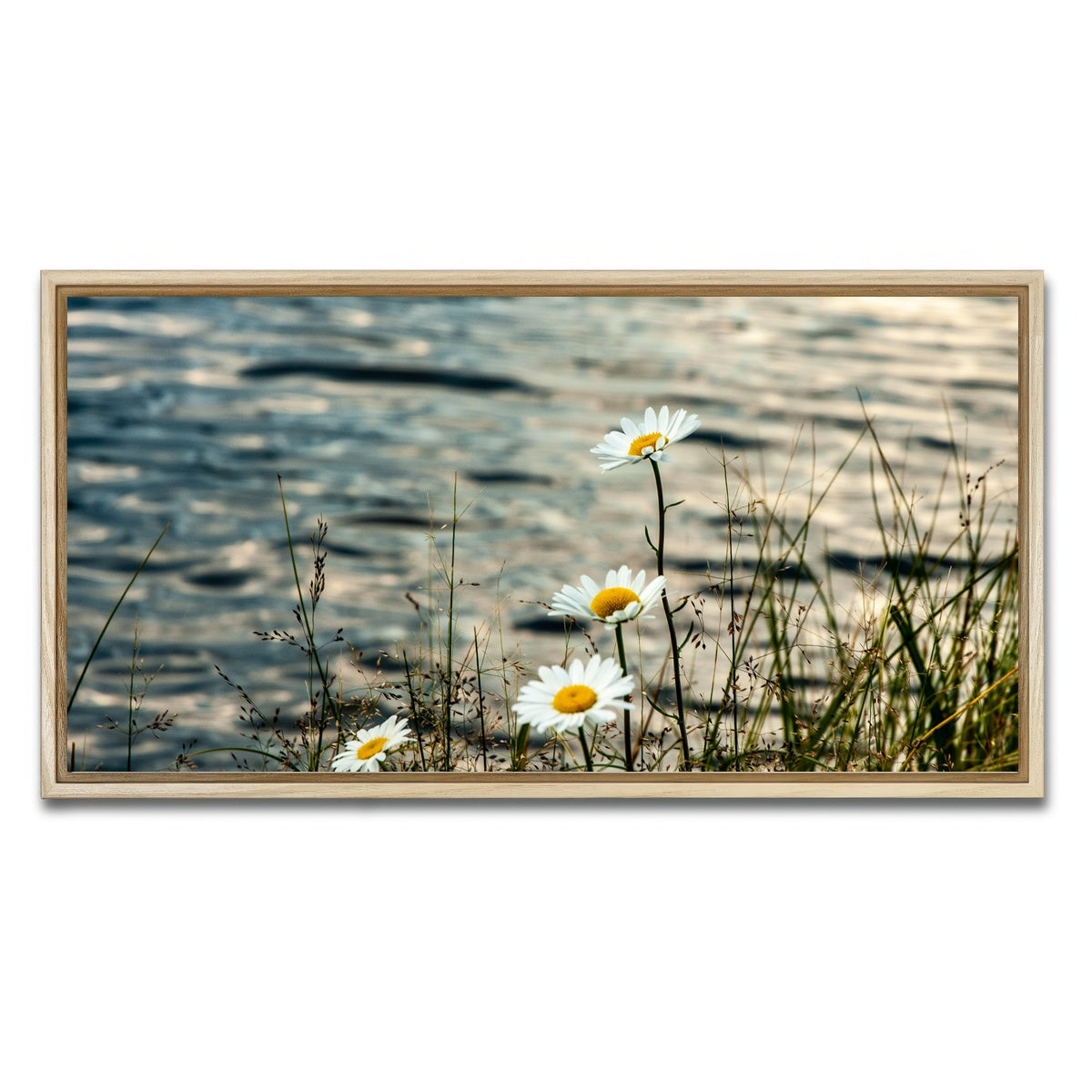 AUTO-MOCKUP WHITE | Lake Flowers | 1 Piece | Natural Framed Canvas | group=2x1