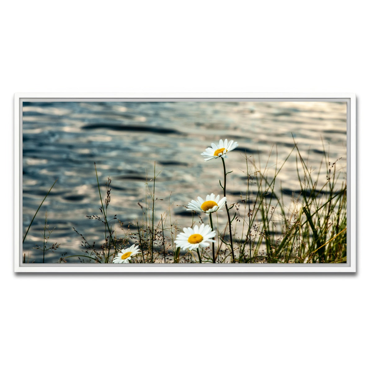 AUTO-MOCKUP WHITE | Lake Flowers | 1 Piece | White Framed Canvas | group=2x1