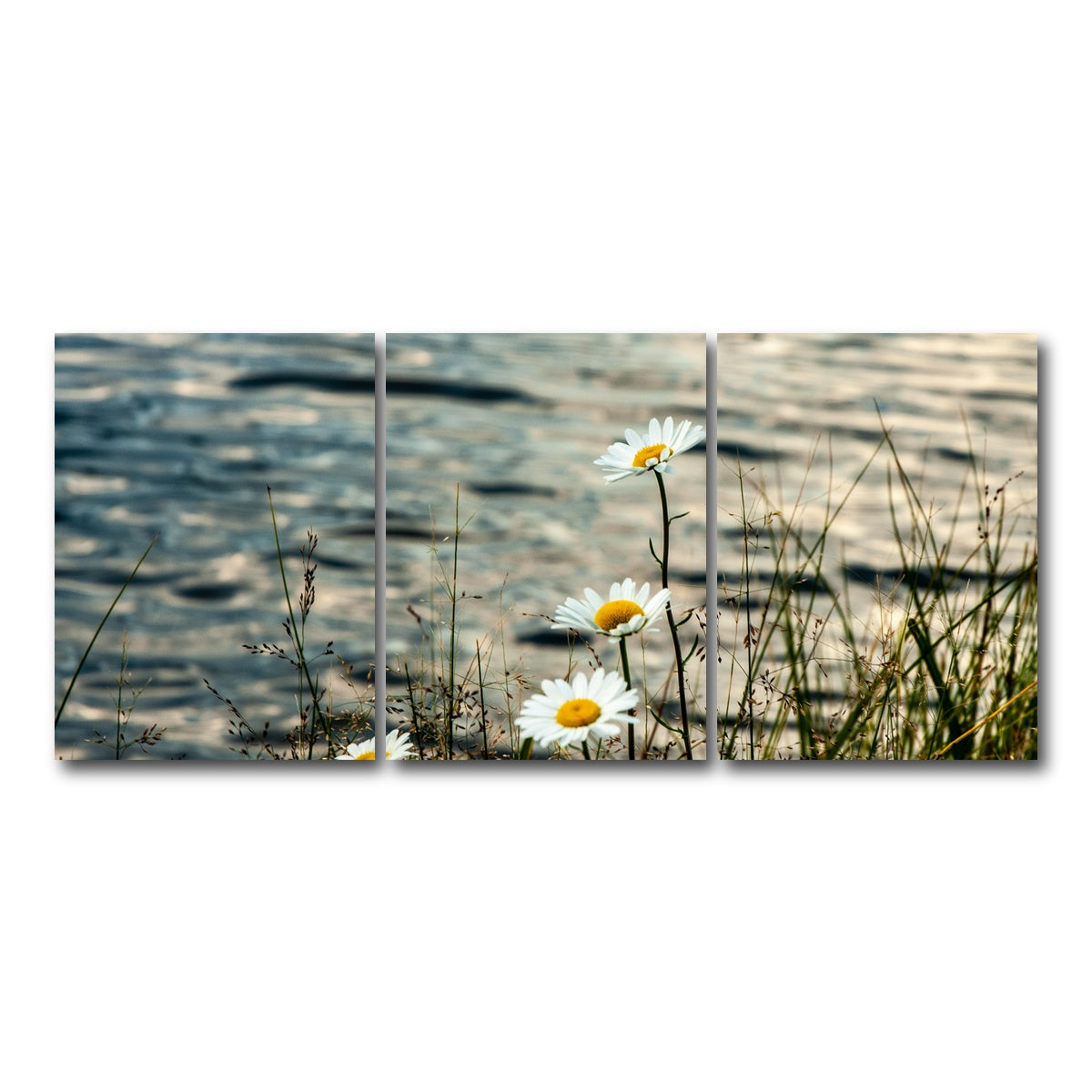 AUTO-MOCKUP WHITE | Lake Flowers | 3 Piece | Gallery Wrap Canvas | group=18x24