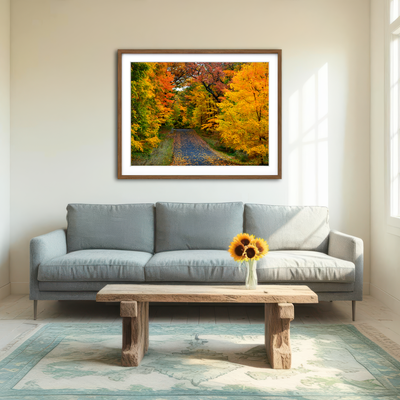 AUTO-MOCKUP ROOM | Lake Geneva Wisconsin Fall Road Wall Art