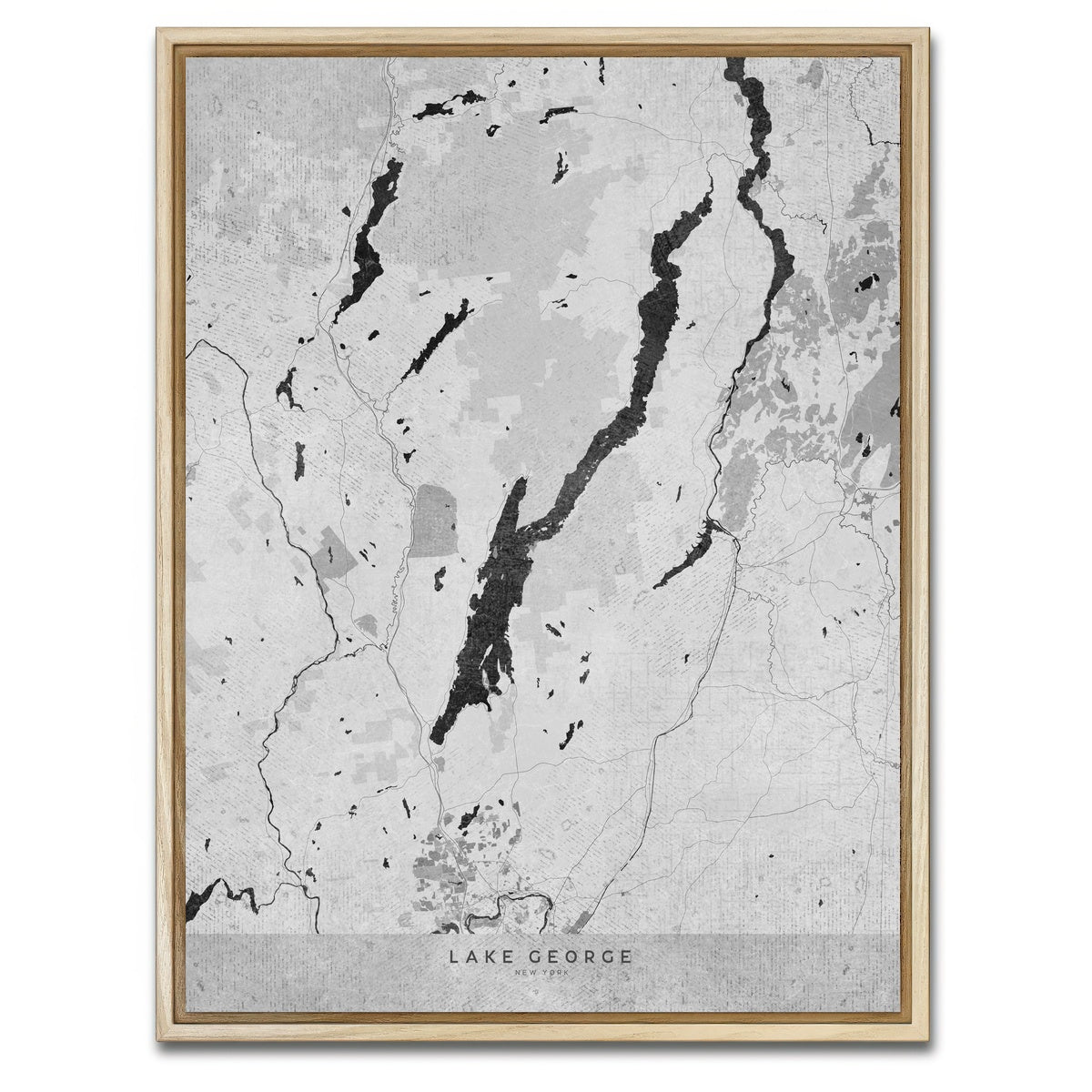 AUTO-MOCKUP WHITE | Lake George Map 2 | 1 Piece | Natural Framed Canvas | group=3x4