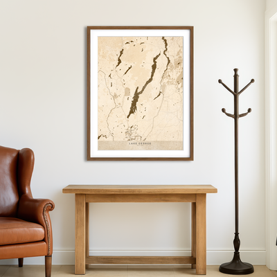 AUTO-MOCKUP ROOM | Lake George Map Wall Art