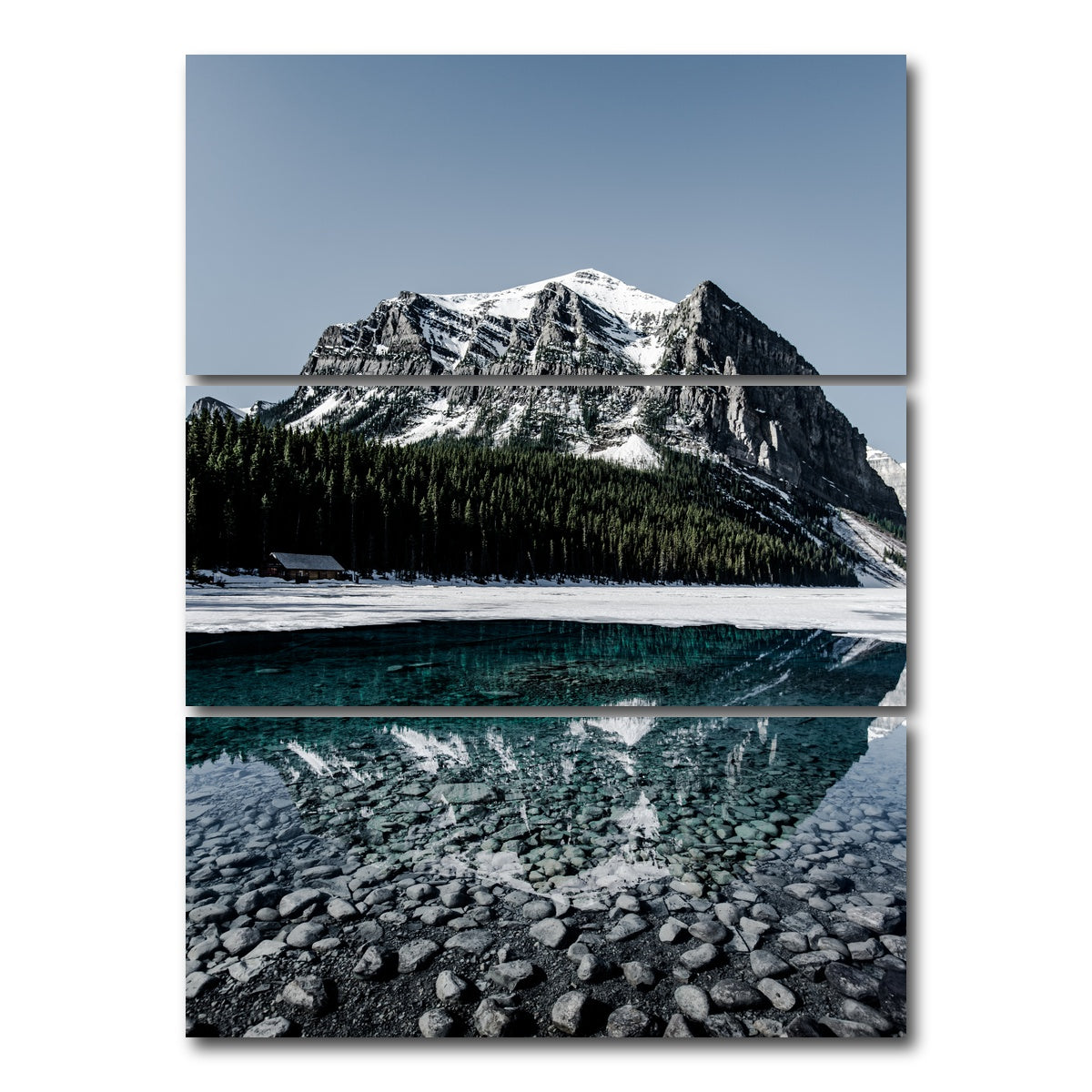 AUTO-MOCKUP WHITE | Lake Louise | 3 Piece | Gallery Wrap Canvas | group=8x18_stacked