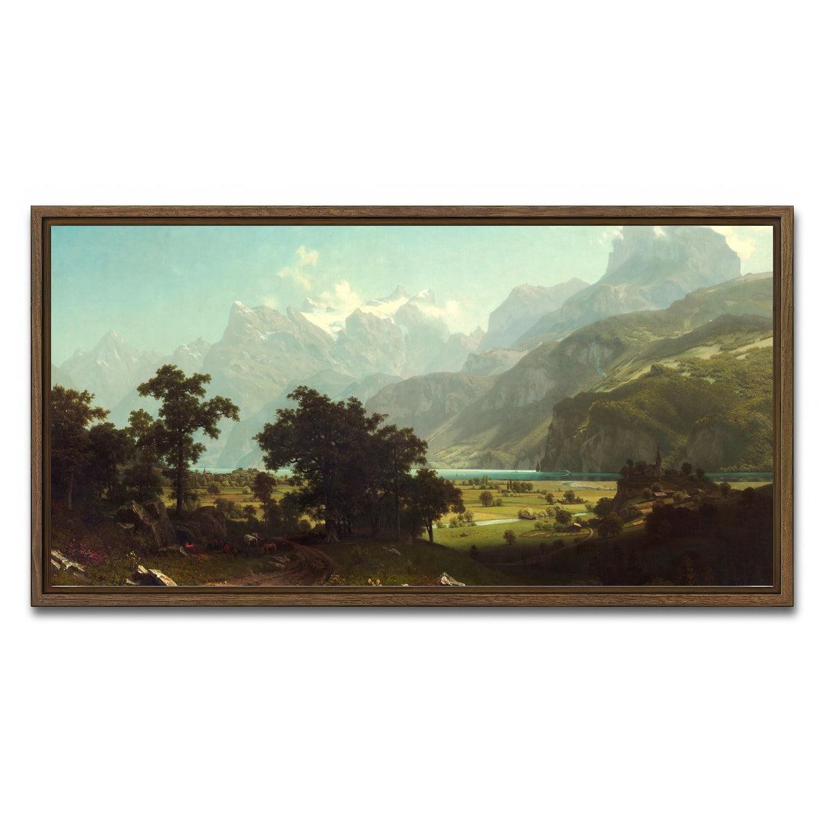 AUTO-MOCKUP WHITE | Lake Lucerne | 1 Piece | Walnut Framed Canvas | group=2x1