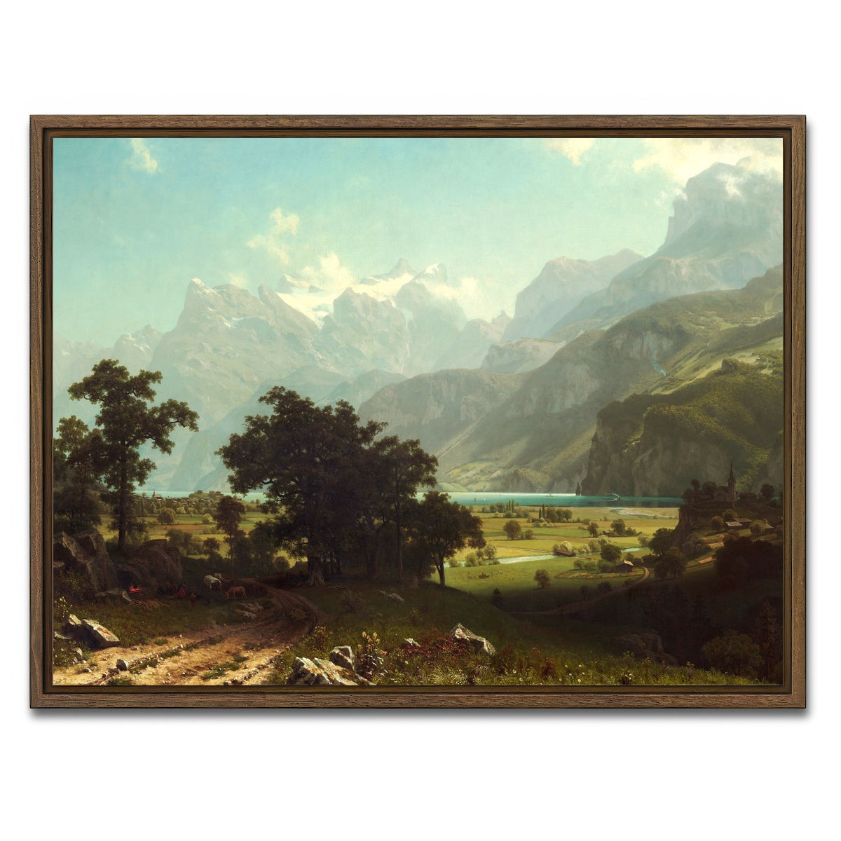 AUTO-MOCKUP WHITE | Lake Lucerne | 1 Piece | Walnut Framed Canvas | group=4x3