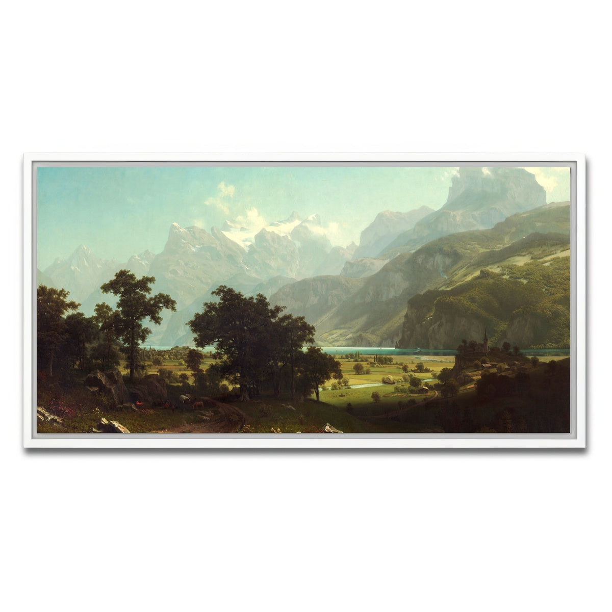 AUTO-MOCKUP WHITE | Lake Lucerne | 1 Piece | White Framed Canvas | group=2x1