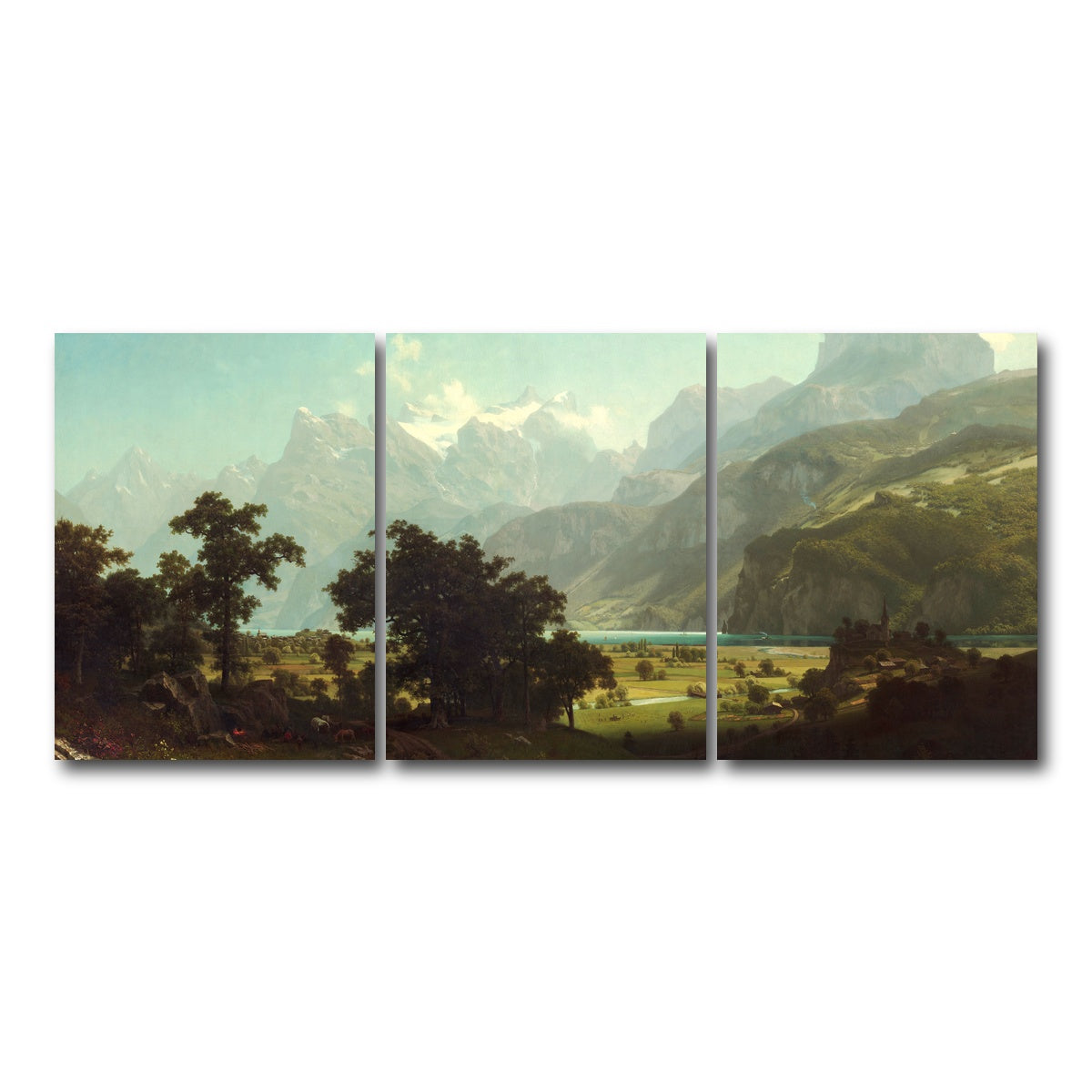 AUTO-MOCKUP WHITE | Lake Lucerne | 3 Piece | Gallery Wrap Canvas | group=18x24