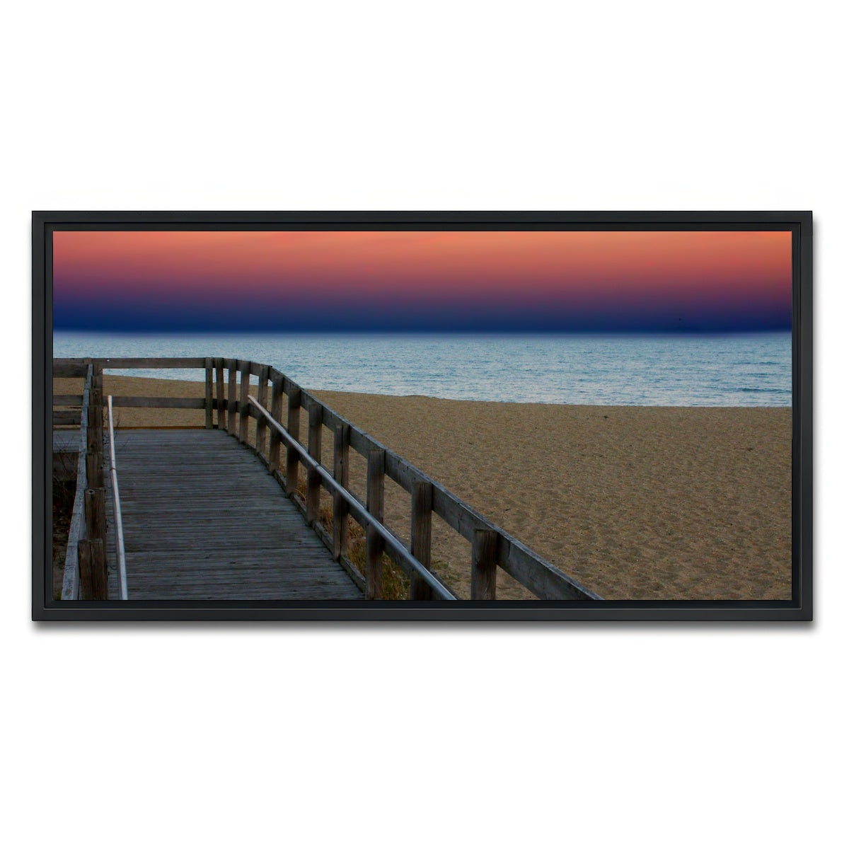 AUTO-MOCKUP WHITE | Lake Michigan sunset | 1 Piece | Black Framed Canvas | group=2x1