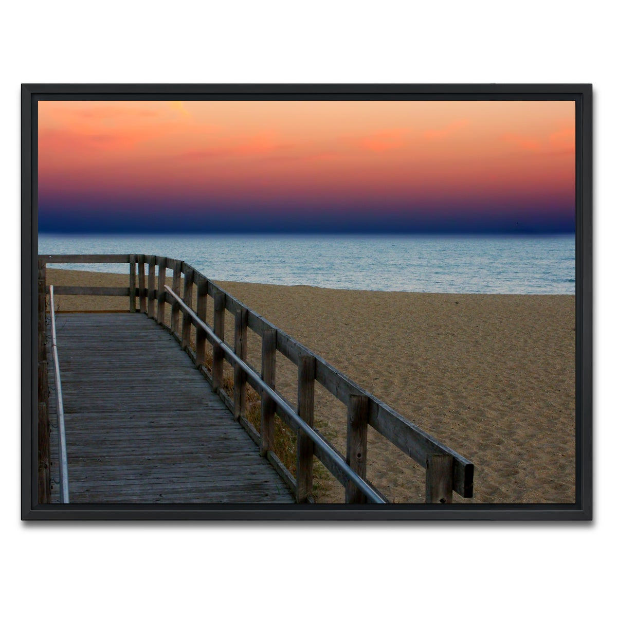 AUTO-MOCKUP WHITE | Lake Michigan sunset | 1 Piece | Black Framed Canvas | group=4x3
