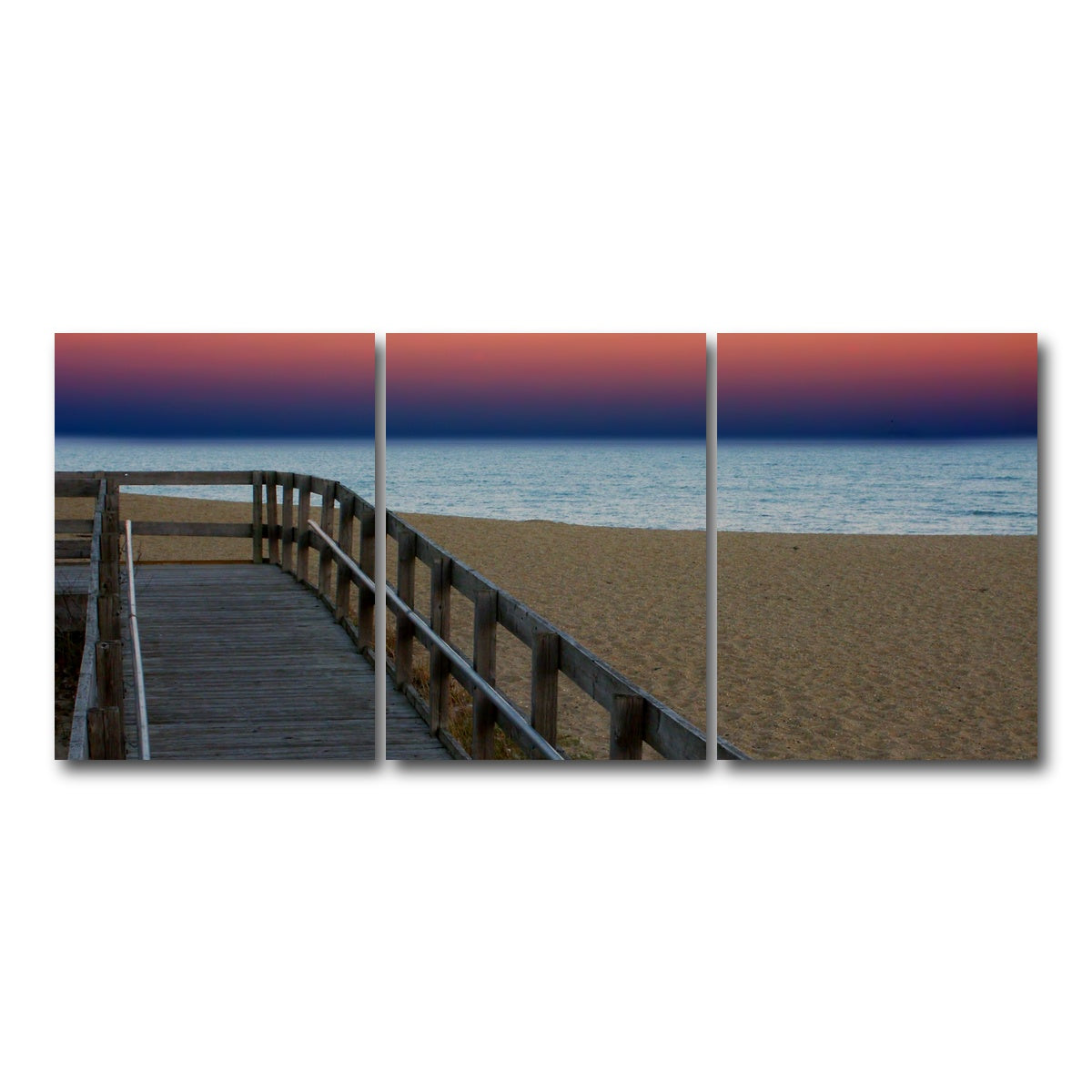 AUTO-MOCKUP WHITE | Lake Michigan sunset | 3 Piece | Gallery Wrap Canvas | group=18x24