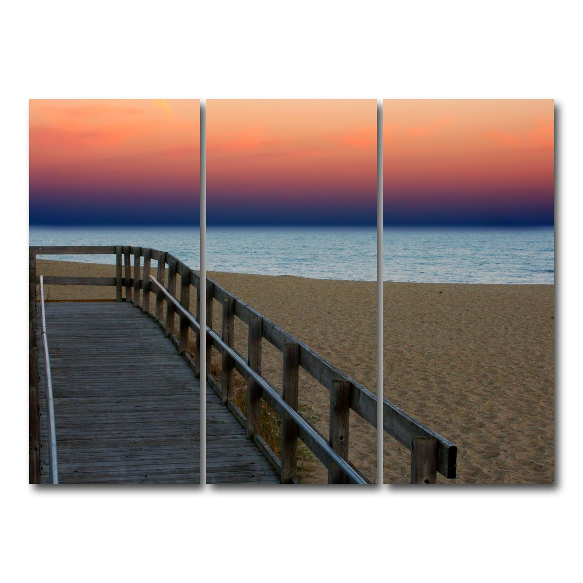 AUTO-MOCKUP WHITE | Lake Michigan sunset | 3 Piece | Gallery Wrap Canvas | group=8x18