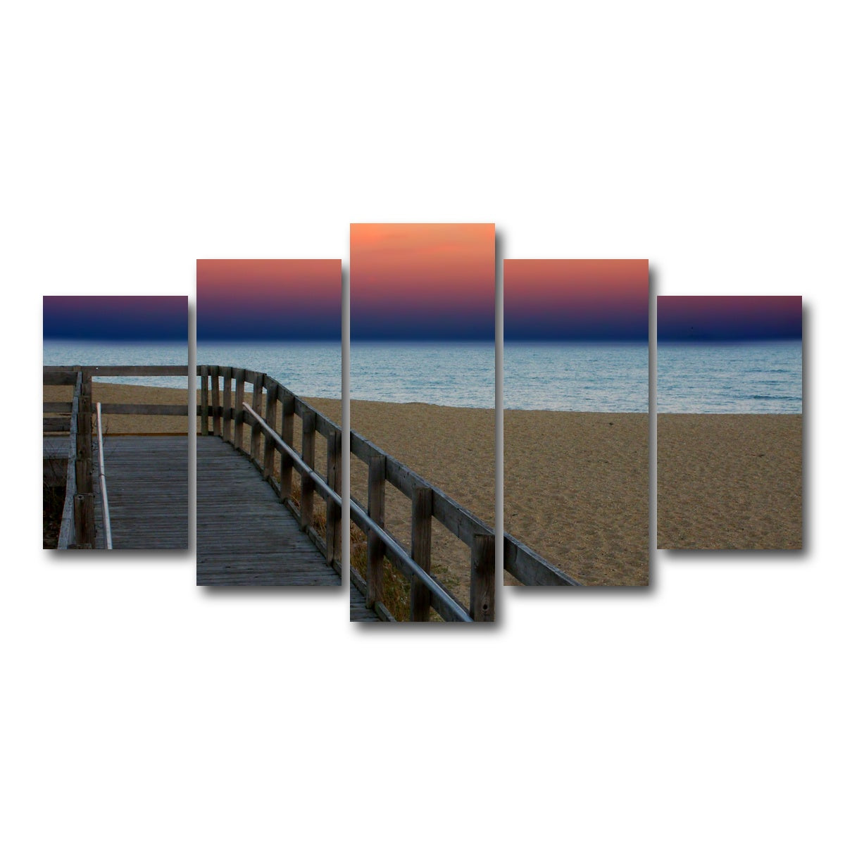 AUTO-MOCKUP WHITE | Lake Michigan sunset | 5 Piece | Gallery Wrap Canvas | group=5_normal