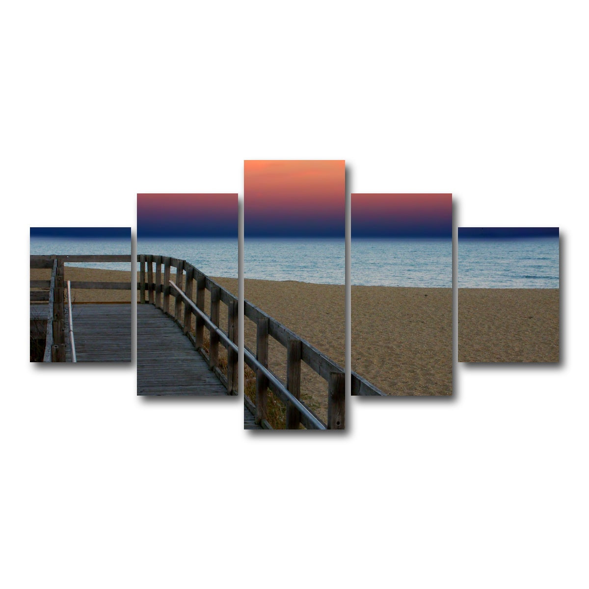 AUTO-MOCKUP WHITE | Lake Michigan sunset | 5 Piece | Gallery Wrap Canvas | group=5_short