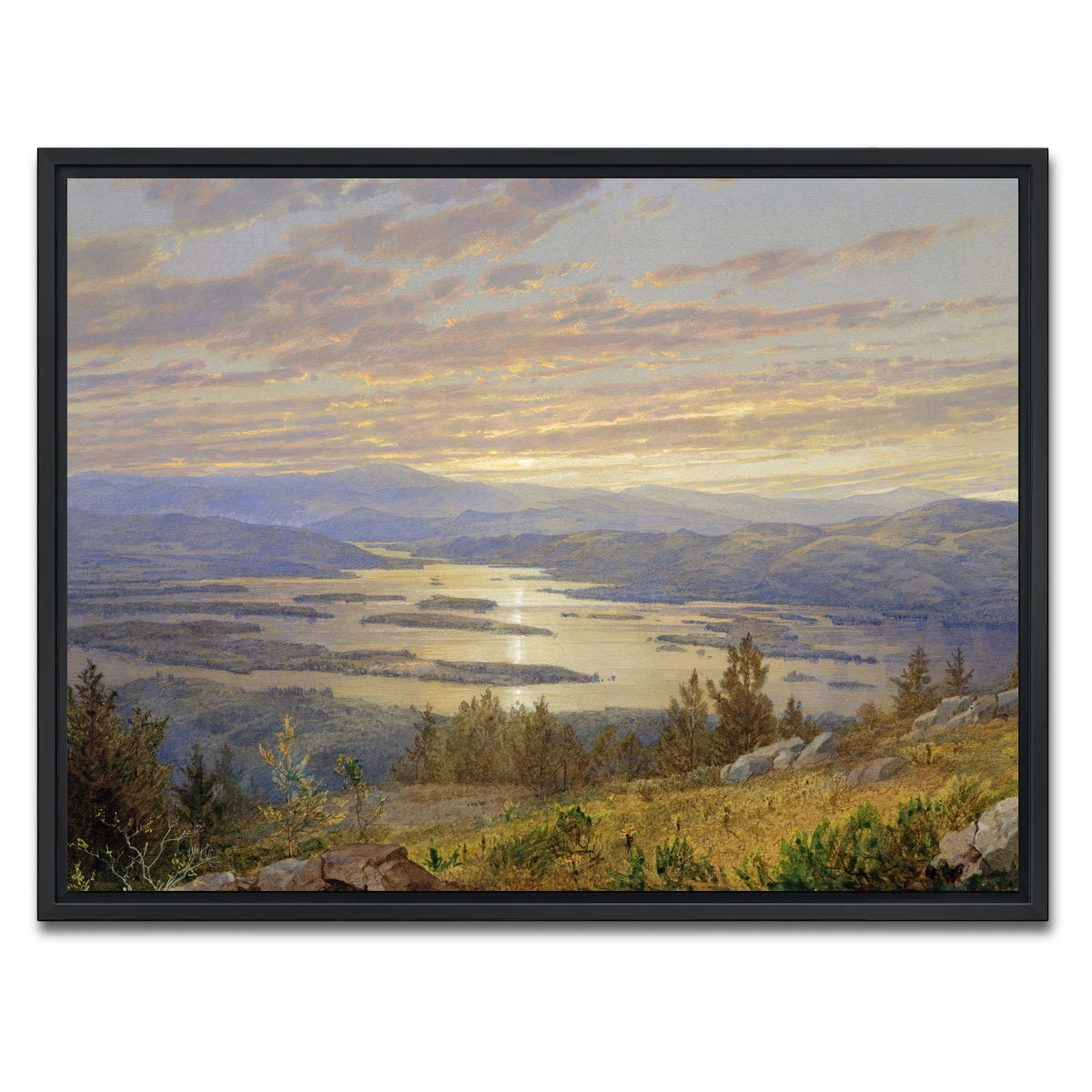 AUTO-MOCKUP WHITE | Lake Squam New Hampshire | 1 Piece | Black Framed Canvas | group=4x3