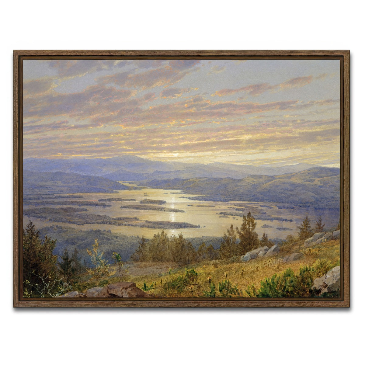AUTO-MOCKUP WHITE | Lake Squam New Hampshire | 1 Piece | Walnut Framed Canvas | group=4x3