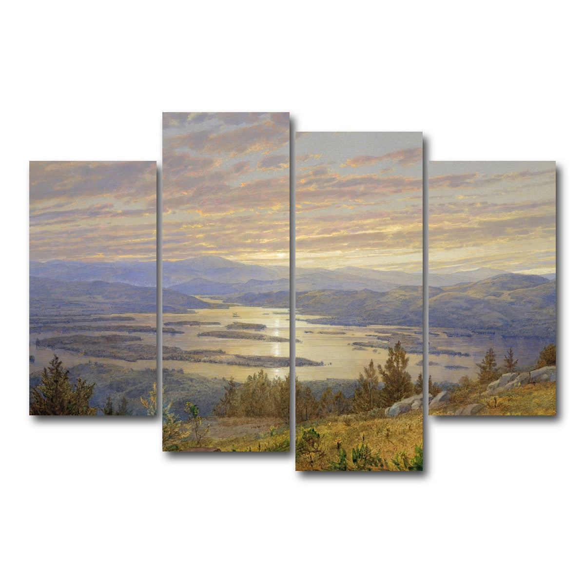 AUTO-MOCKUP WHITE | Lake Squam New Hampshire | 4 Piece | Gallery Wrap Canvas | group=4_short