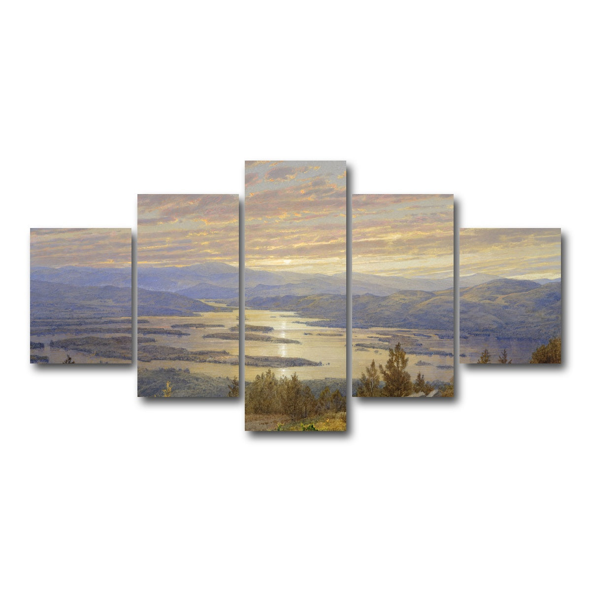 AUTO-MOCKUP WHITE | Lake Squam New Hampshire | 5 Piece | Gallery Wrap Canvas | group=5_short