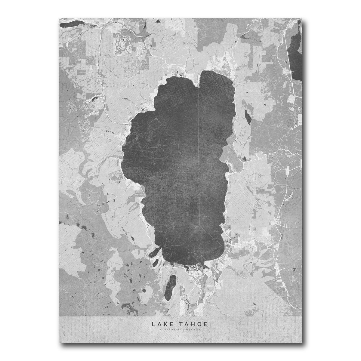 AUTO-MOCKUP WHITE | Lake Tahoe Map 2 | 1 Piece | Gallery Wrap Canvas | group=3x4