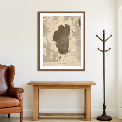 AUTO-MOCKUP ROOM | Lake Tahoe Map Wall Art