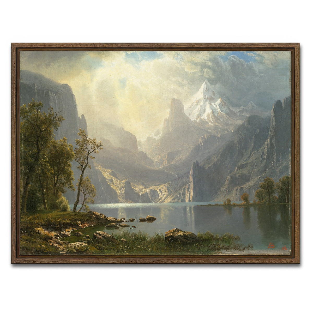 AUTO-MOCKUP WHITE | Lake Tahoe Painting | 1 Piece | Walnut Framed Canvas | group=4x3