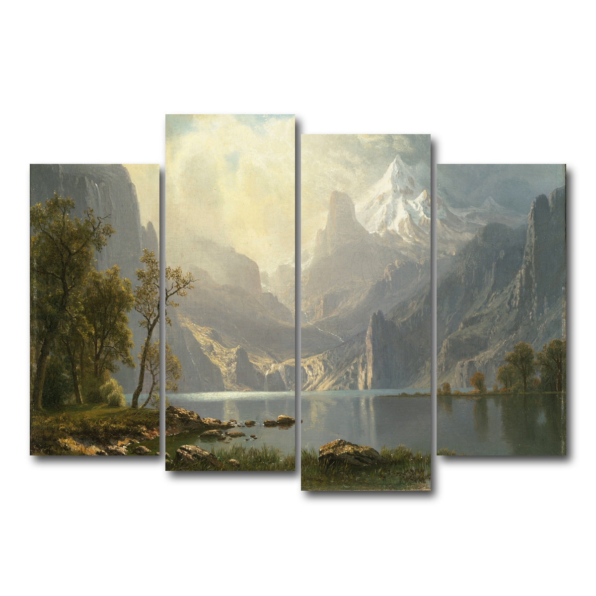 AUTO-MOCKUP WHITE | Lake Tahoe Painting | 4 Piece | Gallery Wrap Canvas | group=4_normal