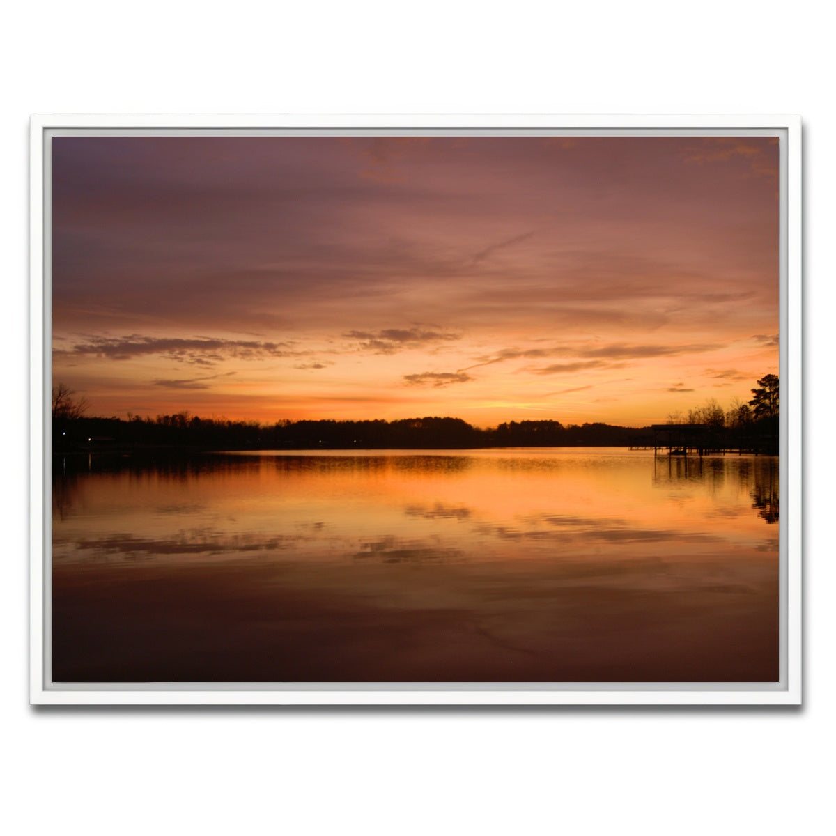 AUTO-MOCKUP WHITE | Lake Weiss Sunrise | 1 Piece | White Framed Canvas | group=4x3