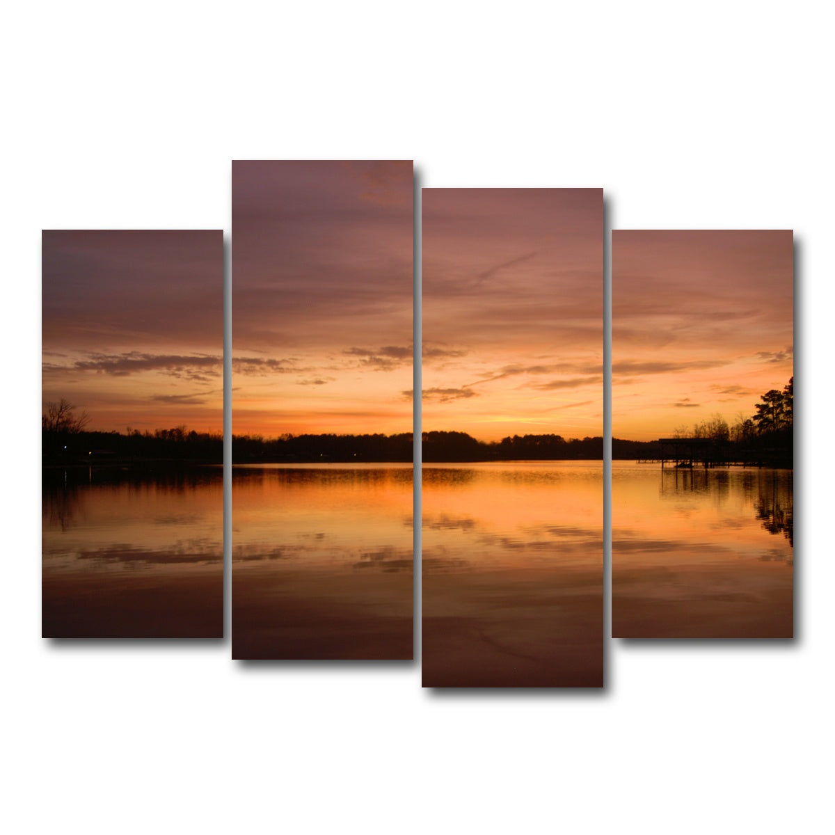 AUTO-MOCKUP WHITE | Lake Weiss Sunrise | 4 Piece | Gallery Wrap Canvas | group=4_normal