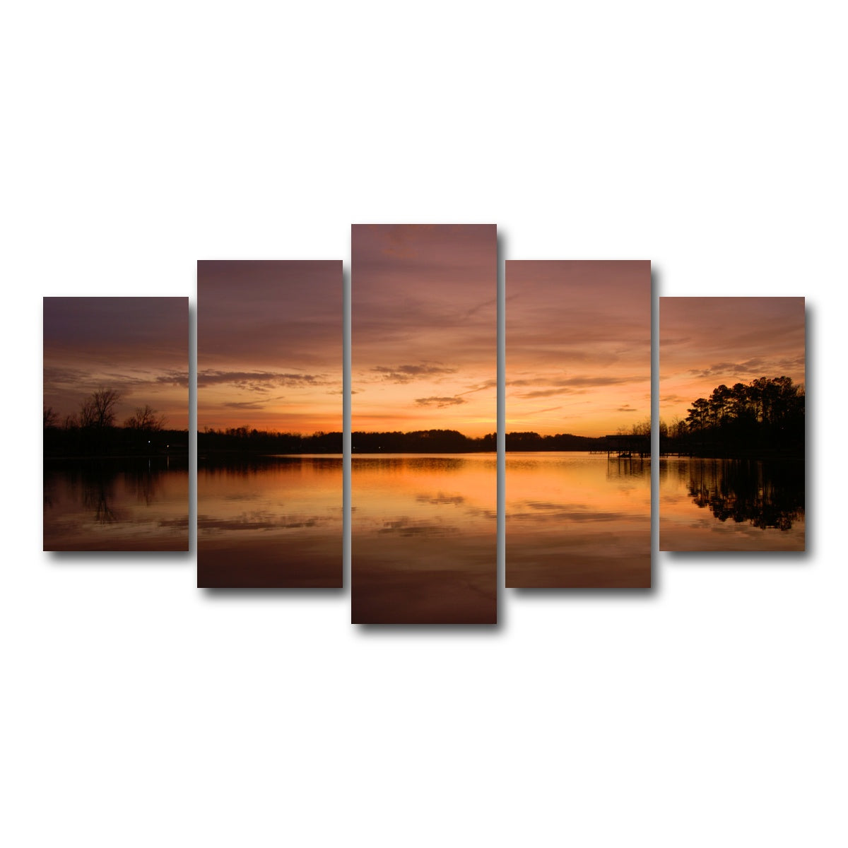 AUTO-MOCKUP WHITE | Lake Weiss Sunrise | 5 Piece | Gallery Wrap Canvas | group=5_normal