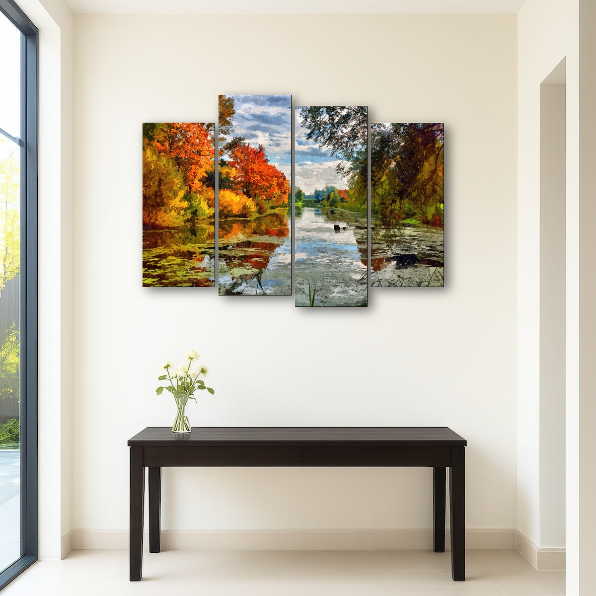 AUTO-MOCKUP ROOM | Lakeside autumn trees