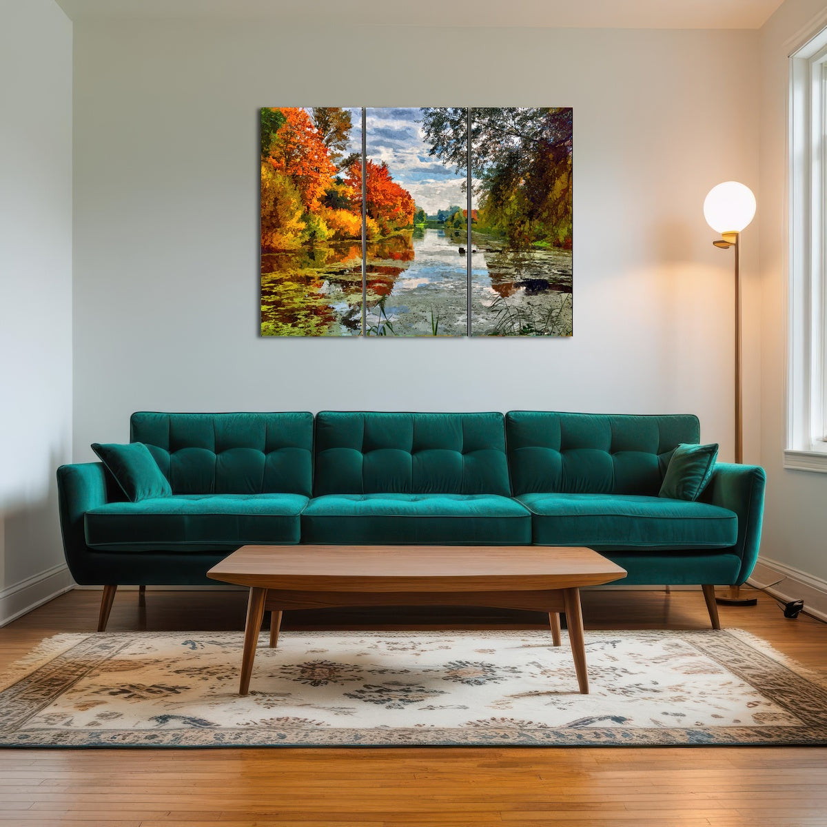 AUTO-MOCKUP ROOM | Lakeside autumn trees