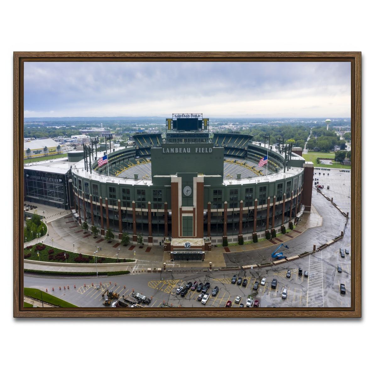 AUTO-MOCKUP WHITE | Lambeau Field | 1 Piece | Walnut Framed Canvas | group=4x3