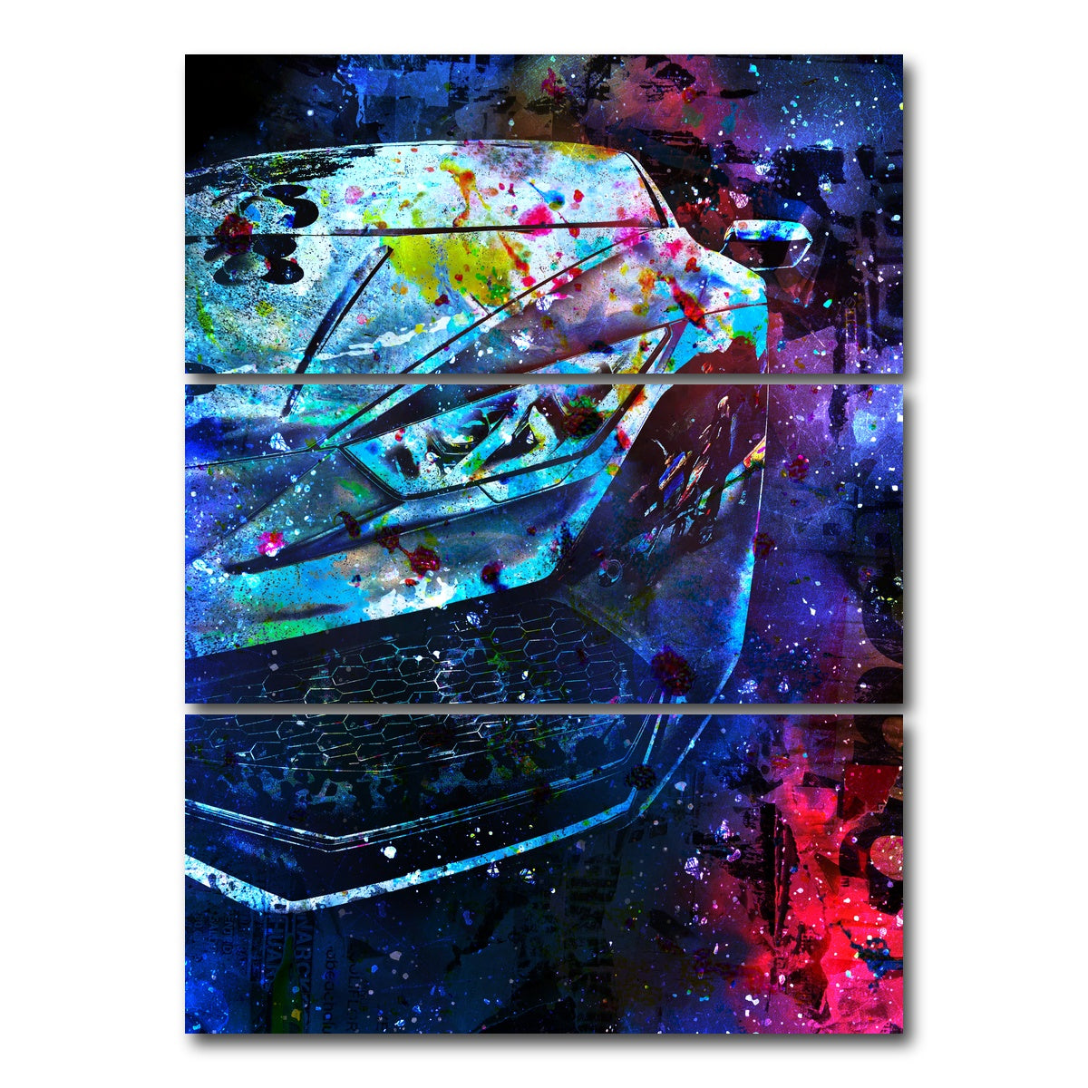 AUTO-MOCKUP WHITE | Lamborghini | 3 Piece | Gallery Wrap Canvas | group=8x18_stacked