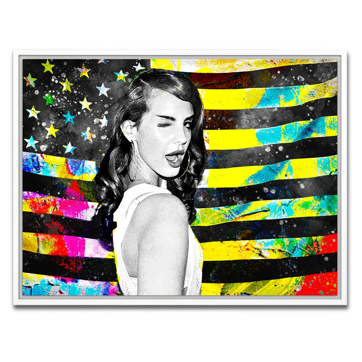 AUTO-MOCKUP WHITE | Lana Del Rey | 1 Piece | White Framed Canvas | group=4x3