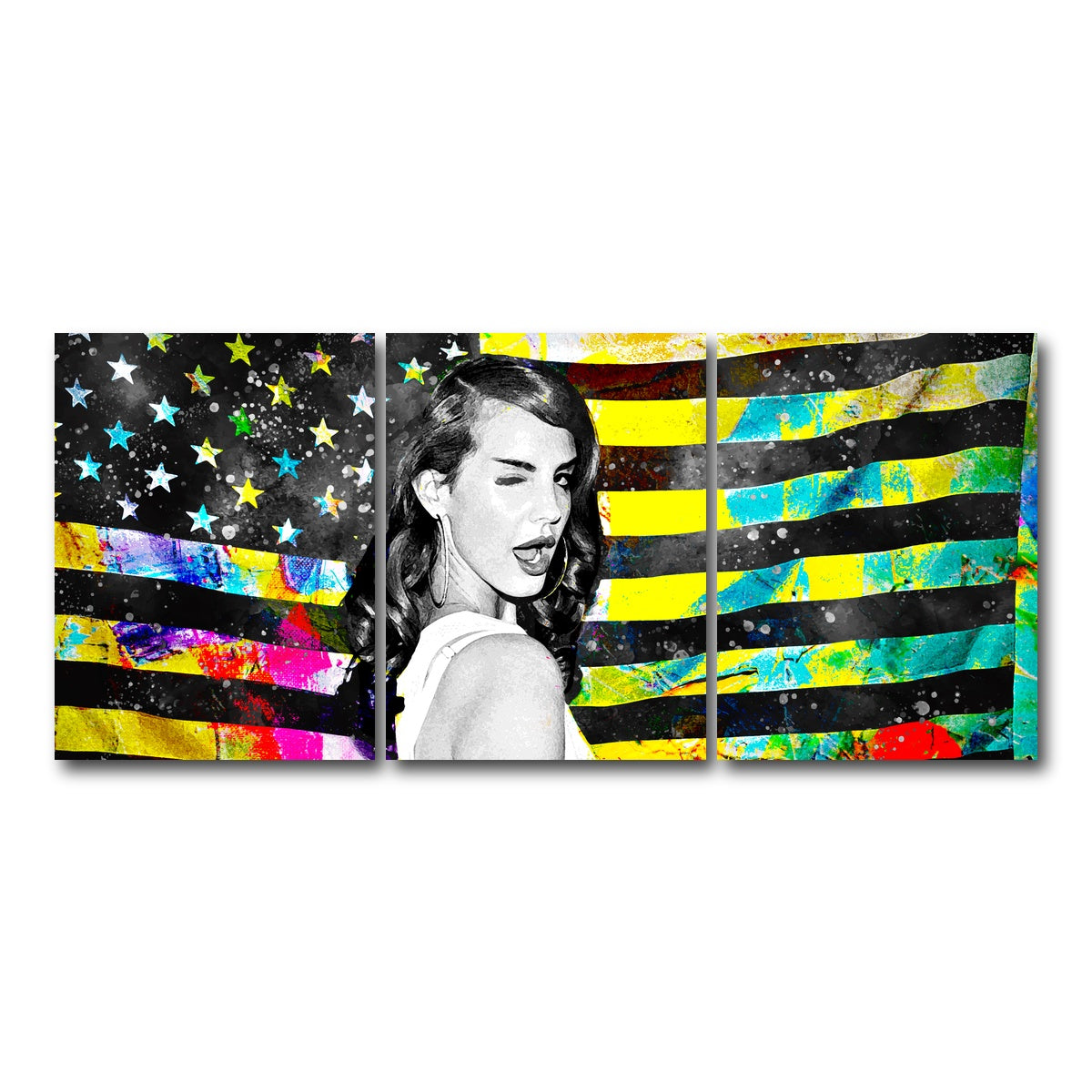AUTO-MOCKUP WHITE | Lana Del Rey | 3 Piece | Gallery Wrap Canvas | group=18x24