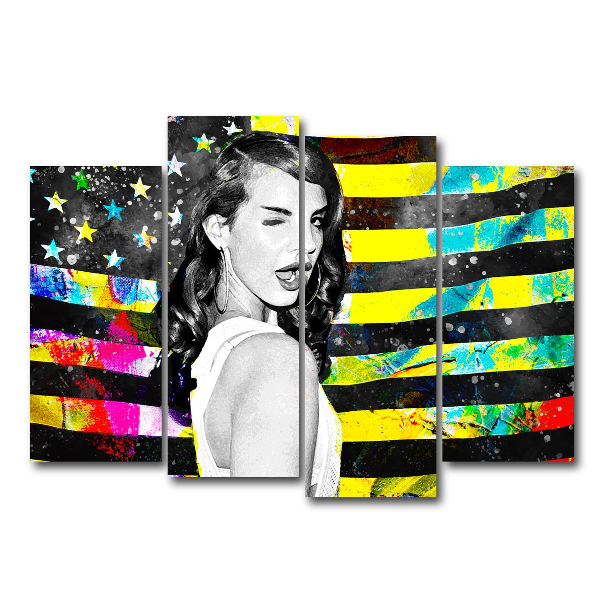 AUTO-MOCKUP WHITE | Lana Del Rey | 4 Piece | Gallery Wrap Canvas | group=4_normal