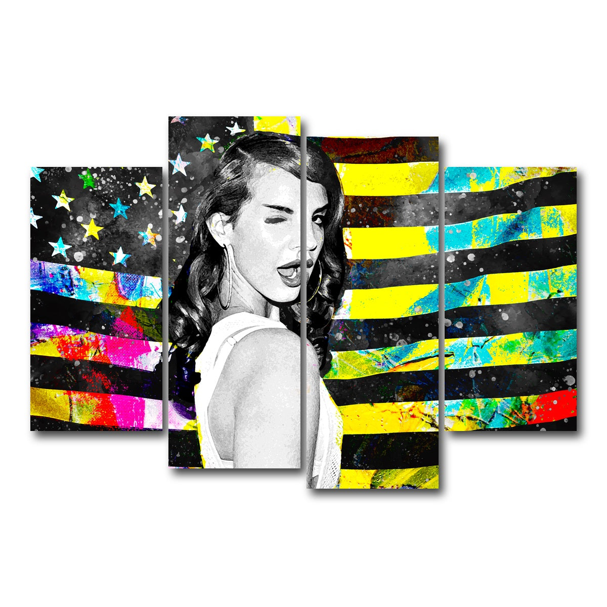 AUTO-MOCKUP WHITE | Lana Del Rey | 4 Piece | Gallery Wrap Canvas | group=4_short