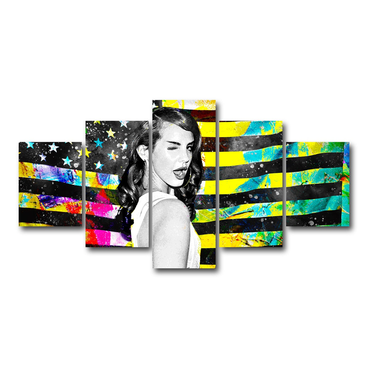 AUTO-MOCKUP WHITE | Lana Del Rey | 5 Piece | Gallery Wrap Canvas | group=5_short
