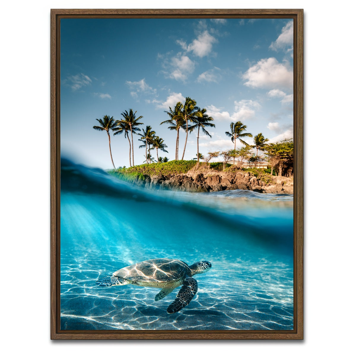 AUTO-MOCKUP WHITE | Land & Sea | 1 Piece | Walnut Framed Canvas | group=3x4