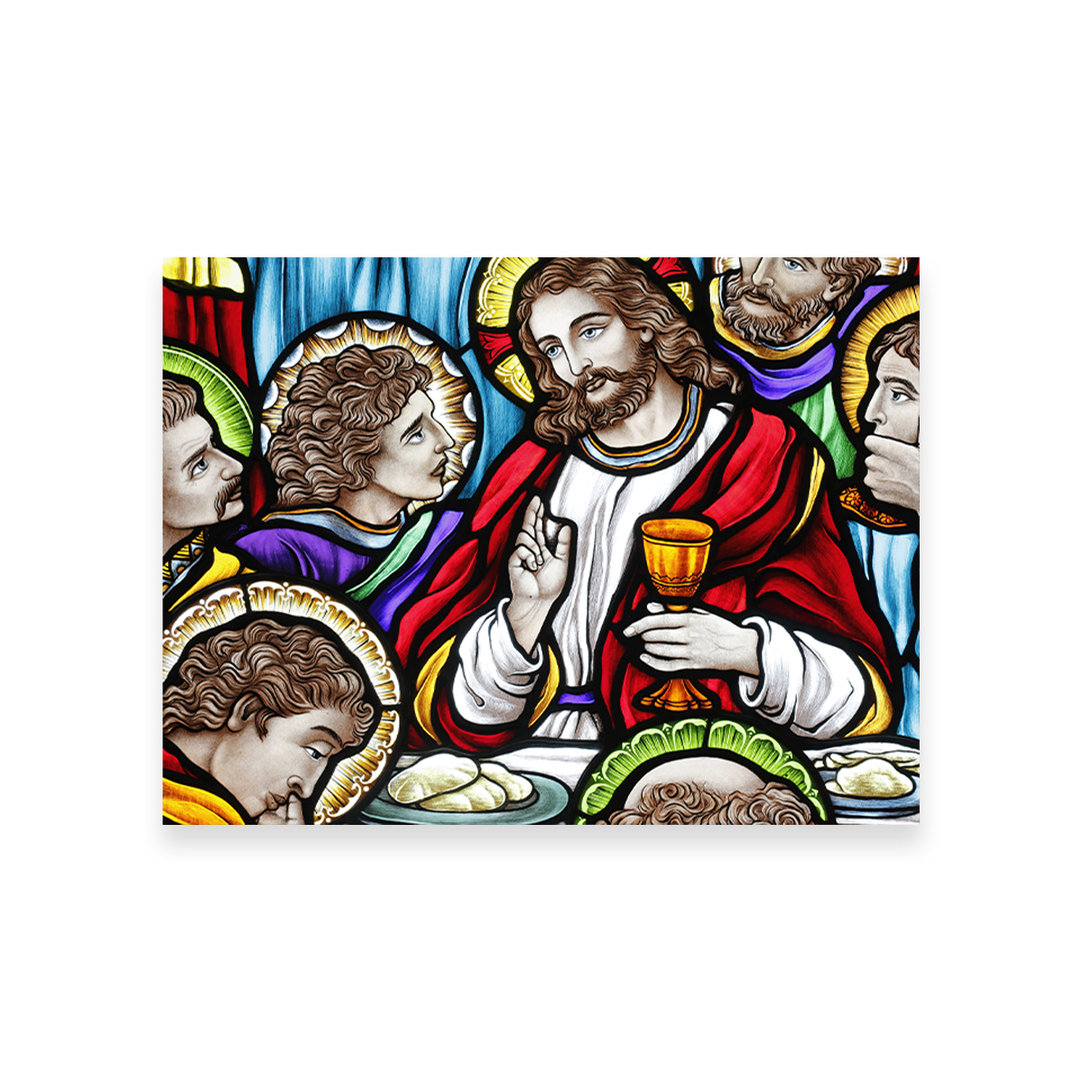 Last Supper Stained Glass Wall Art