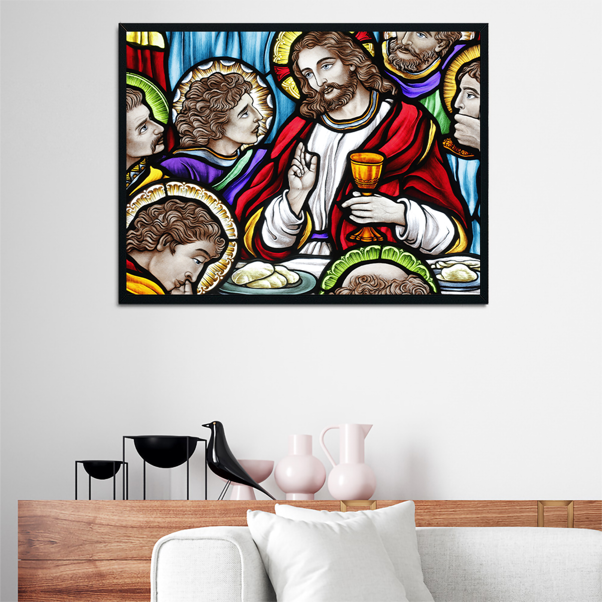 Last Supper Stained Glass Wall Art