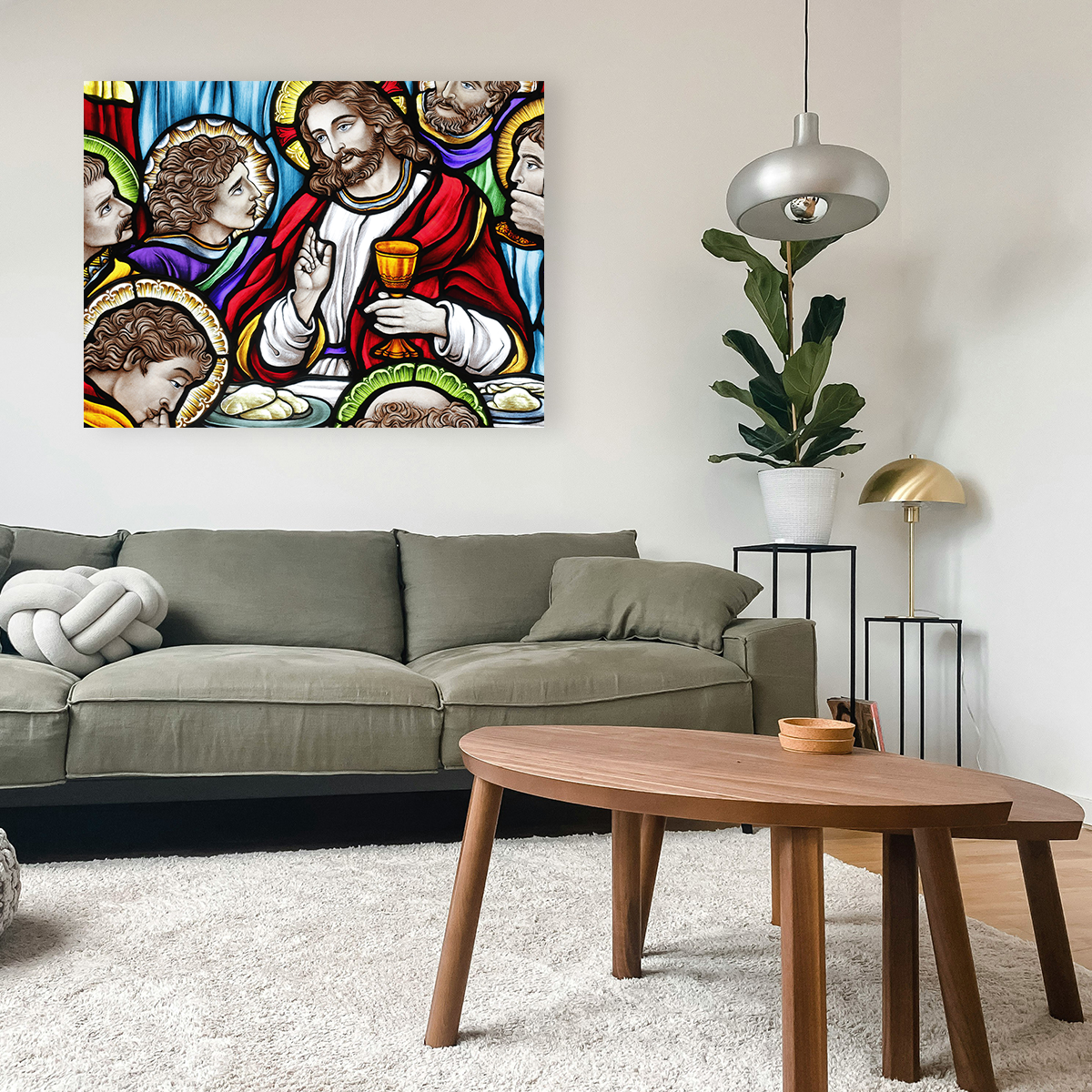 Last Supper Stained Glass Wall Art