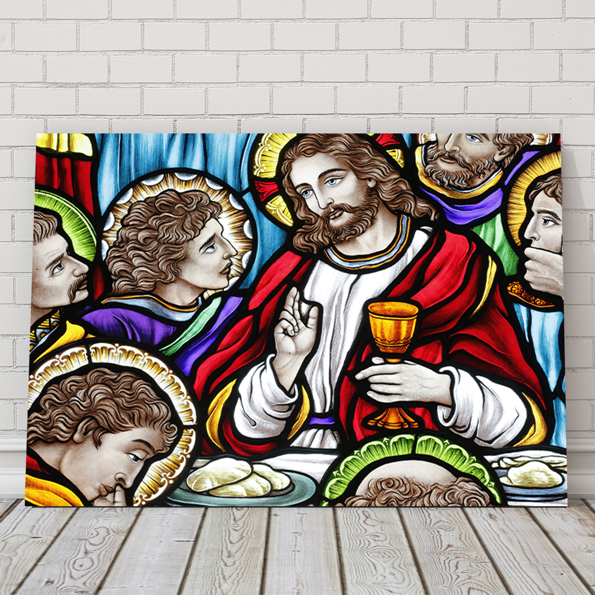 Last Supper Stained Glass Wall Art
