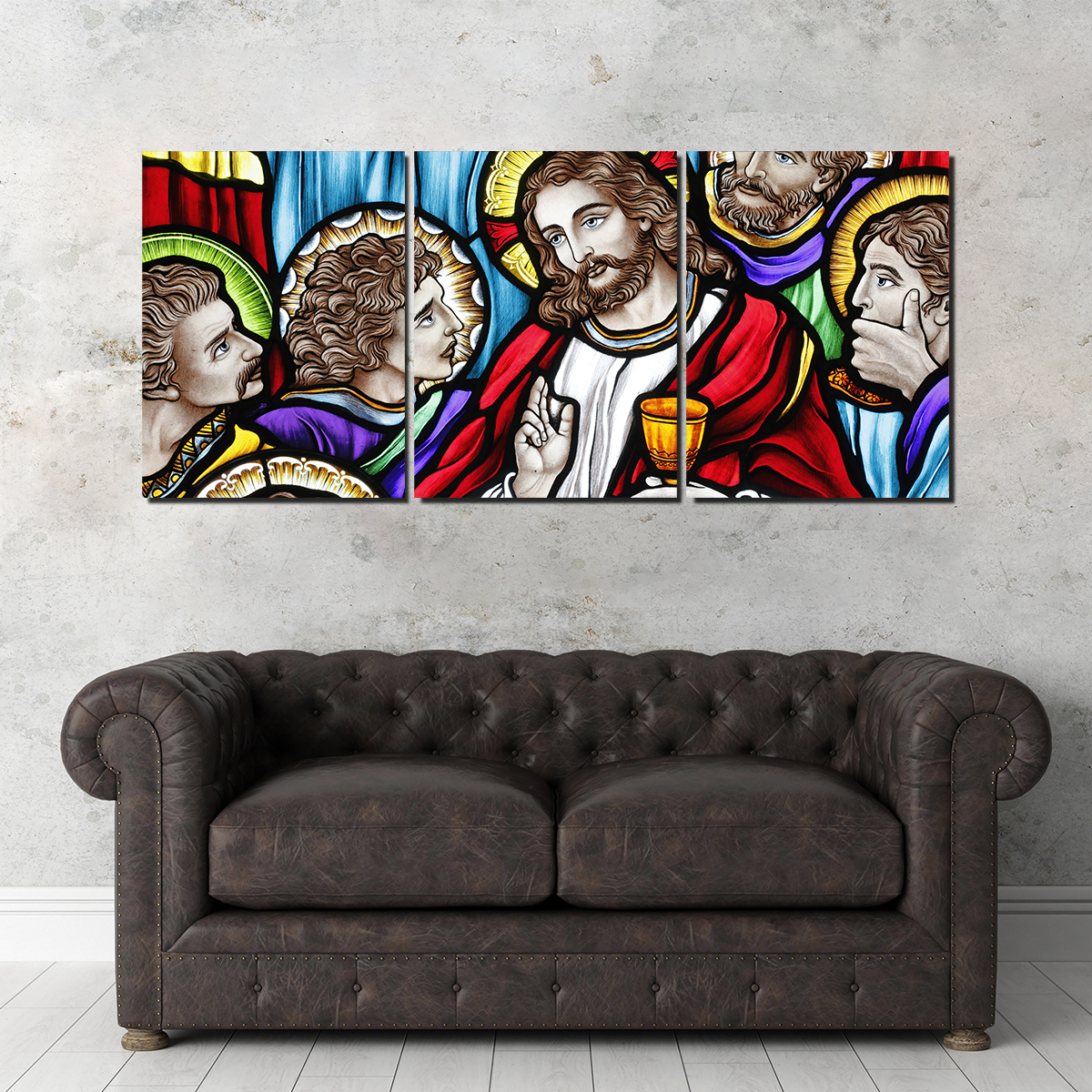 Last Supper Stained Glass Wall Art