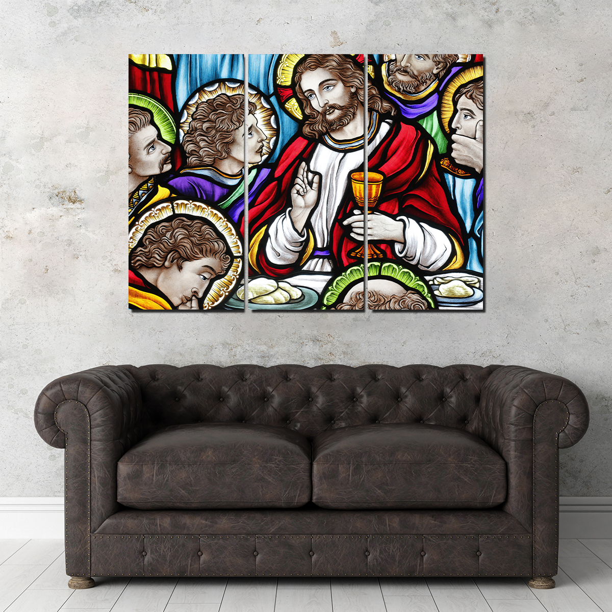 Last Supper Stained Glass Wall Art