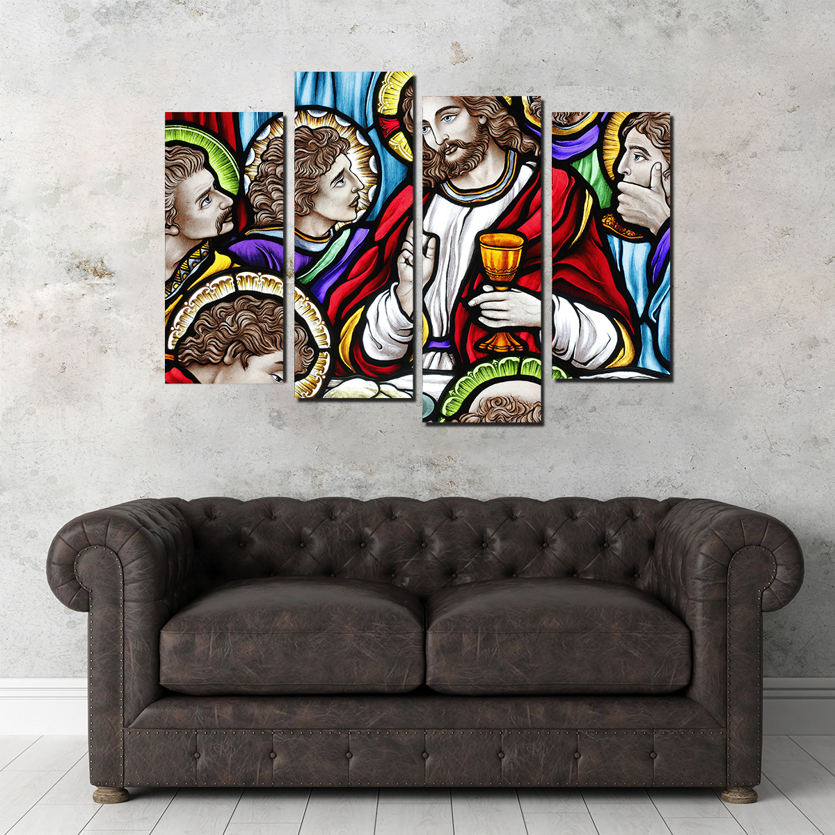 Last Supper Stained Glass Wall Art