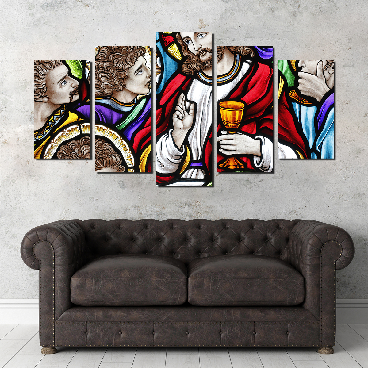 Last Supper Stained Glass Wall Art