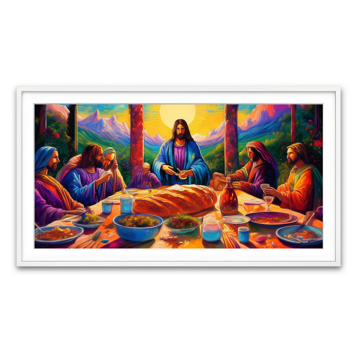 Framed Print 2x1 White