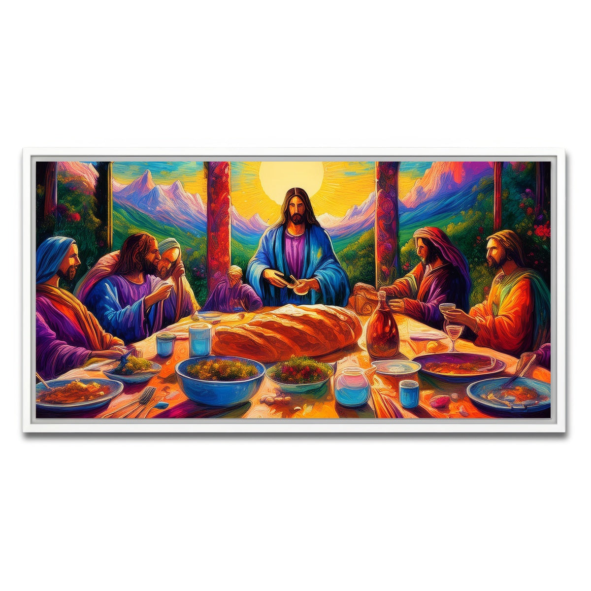 AUTO-MOCKUP WHITE | Last Supper | 1 Piece | White Framed Canvas | group=2x1