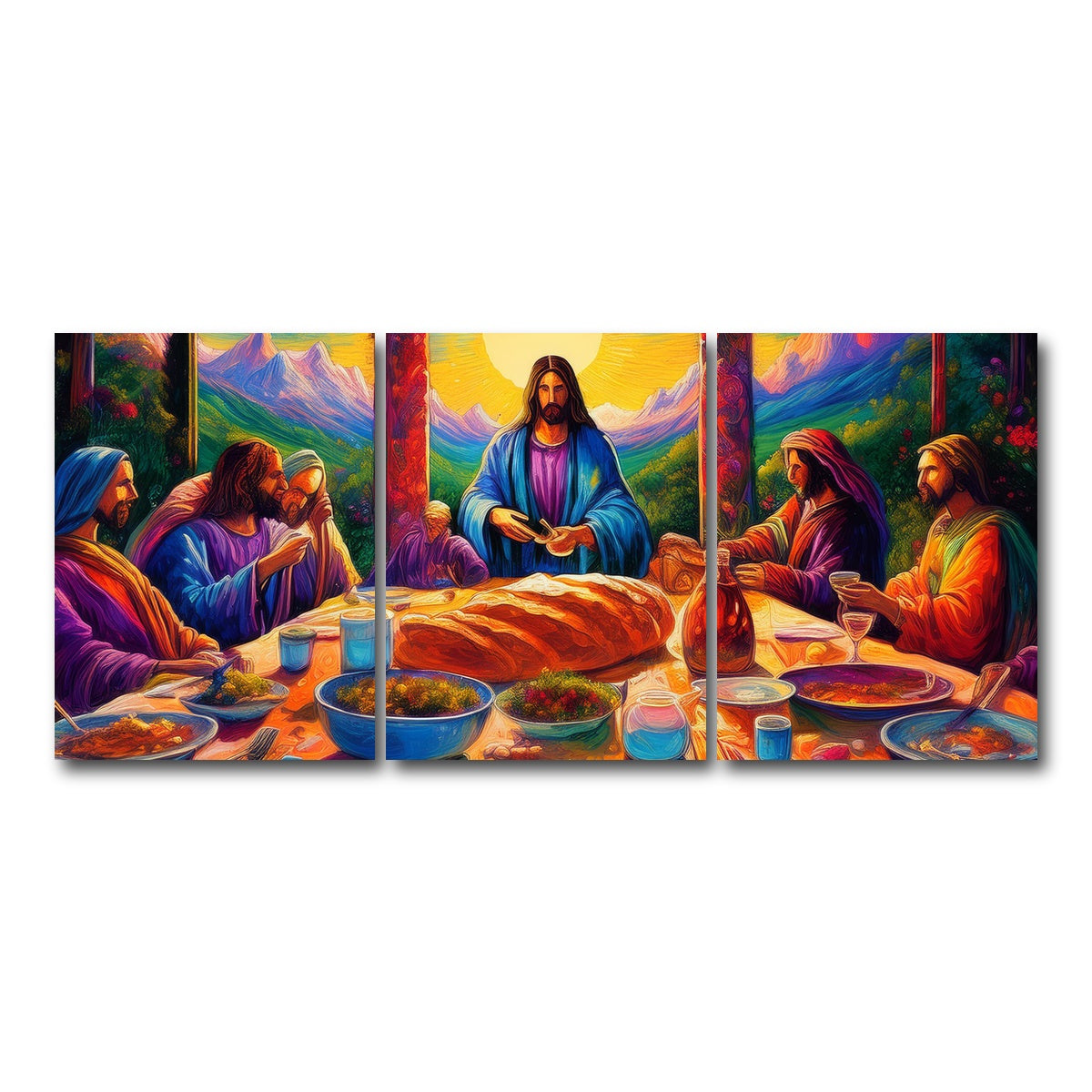 AUTO-MOCKUP WHITE | Last Supper | 3 Piece | Gallery Wrap Canvas | group=18x24